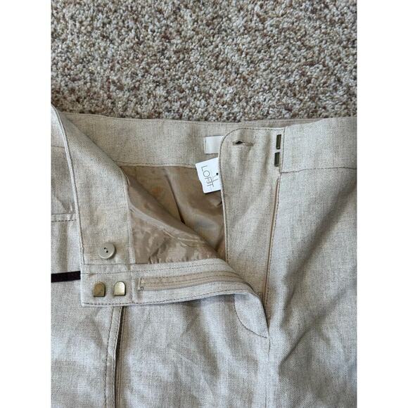 Ann Taylor LOFT 100% Linen mini skirt, NWT; Beige Linen, NWT, size 14 - Picture 8 of 10